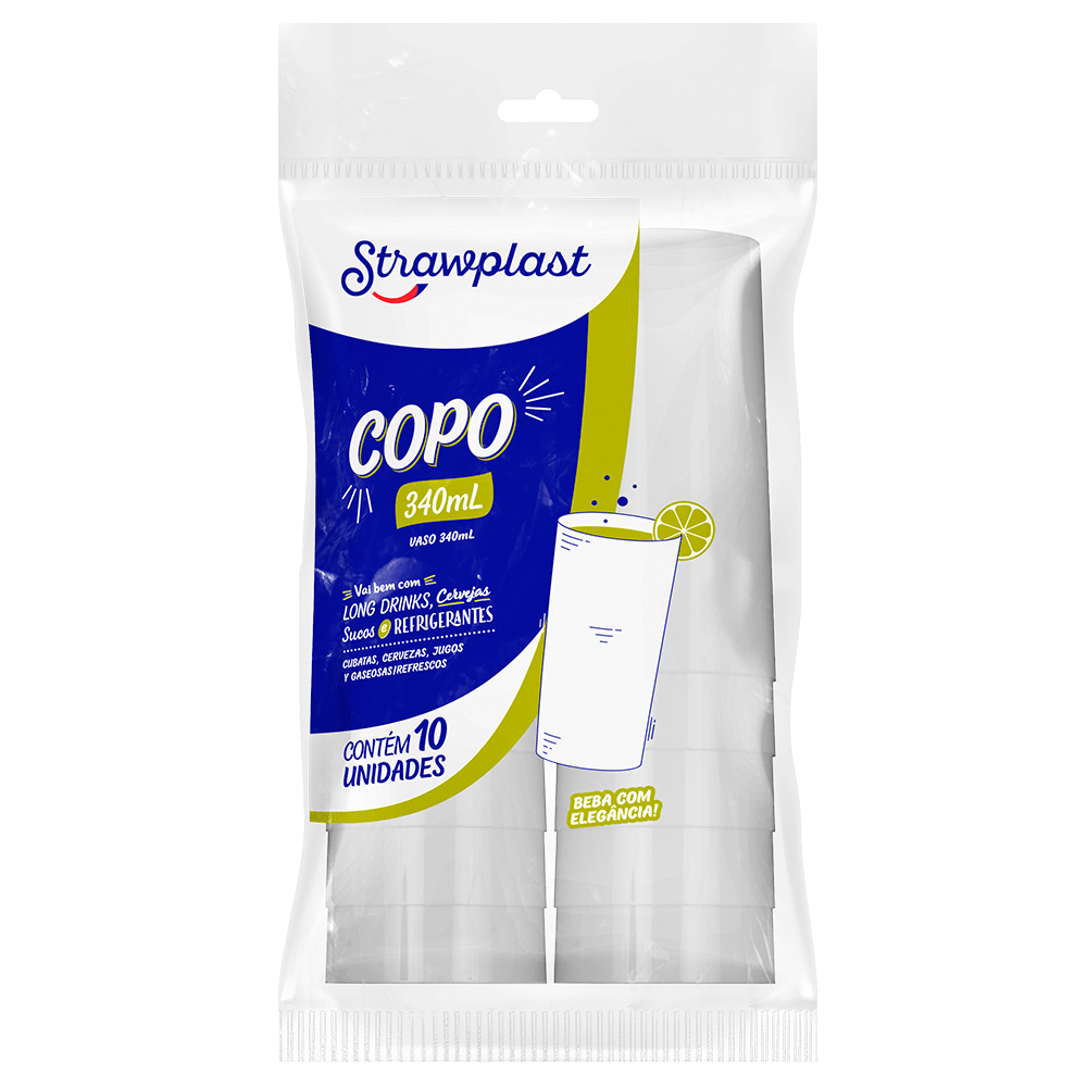 COPO LONG 340ML BR STRAWPLAST