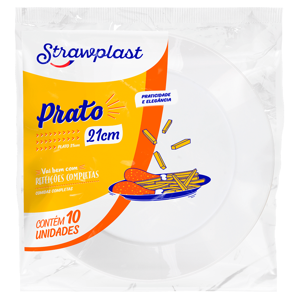 PRATO RD 21CM BR STRAWPLAST