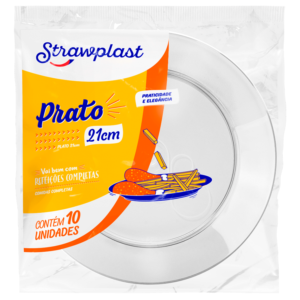 PRATO RD 21CM CR STRAWPLAST