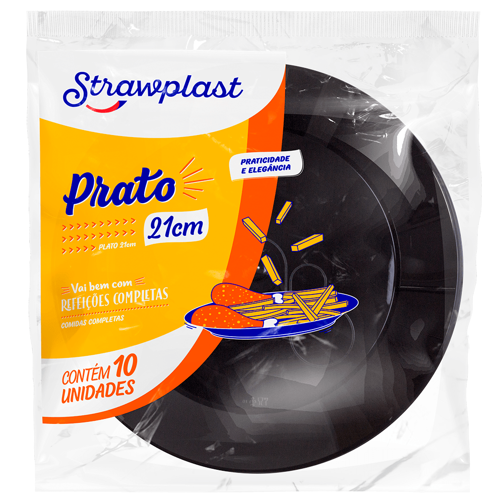 PRATO RD 21CM PT STRAWPLAST