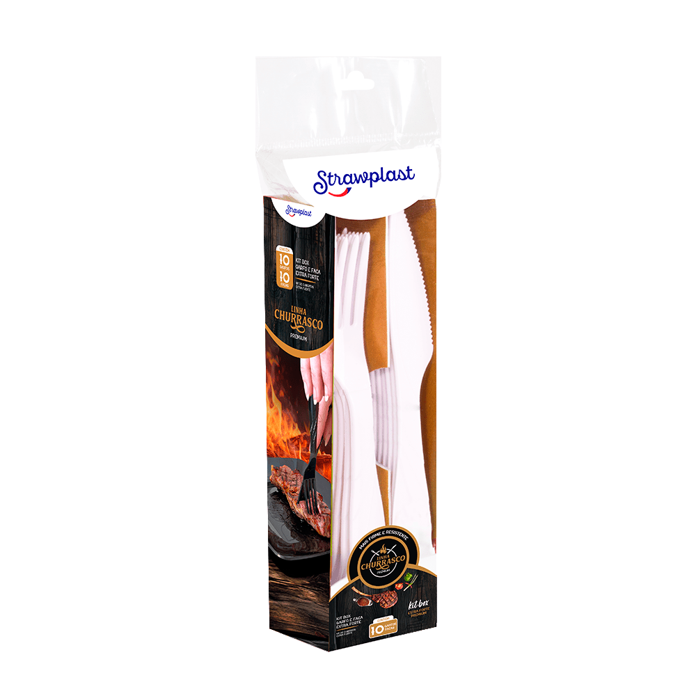 KIT GARFO FACA EXTRA FORTE BR STRAWPLAST