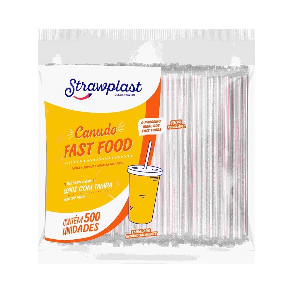 CANUDO PP 6MM FAST FOOD VM SACHE STRAWP
