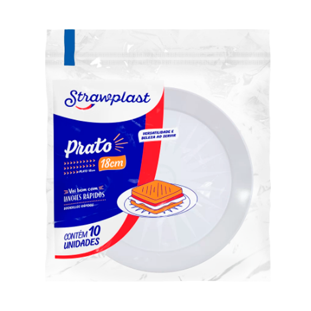 PRATO RD 18CM CR STRAWPLAST