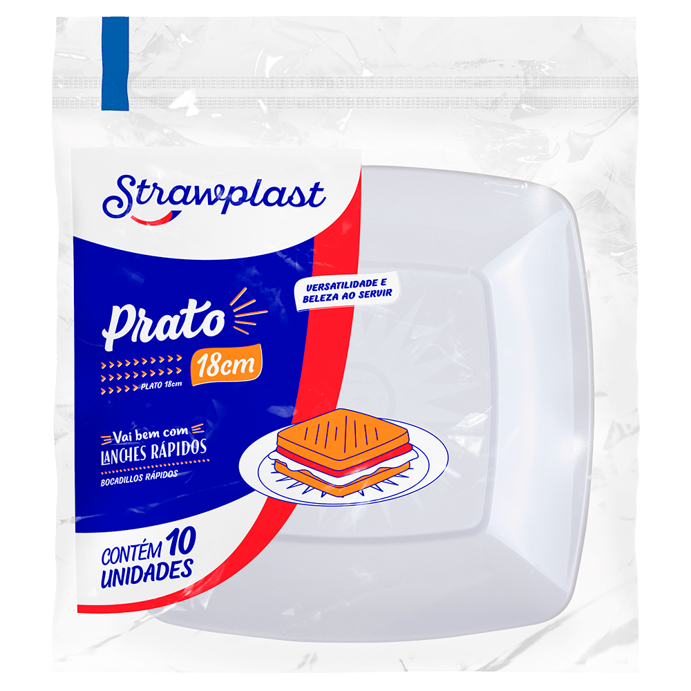 PRATO QD 18CM BR STRAWPLAST