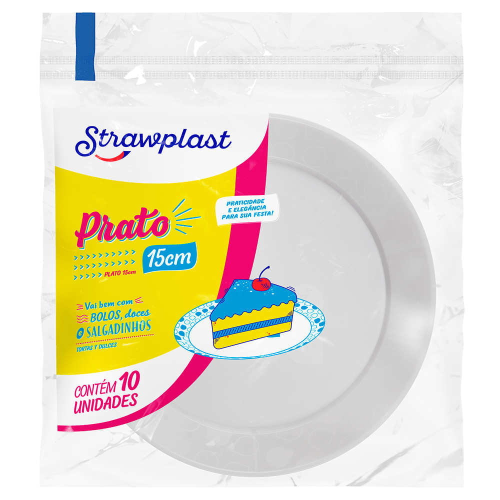 PRATO RD 15CM BR STRAWPLAST