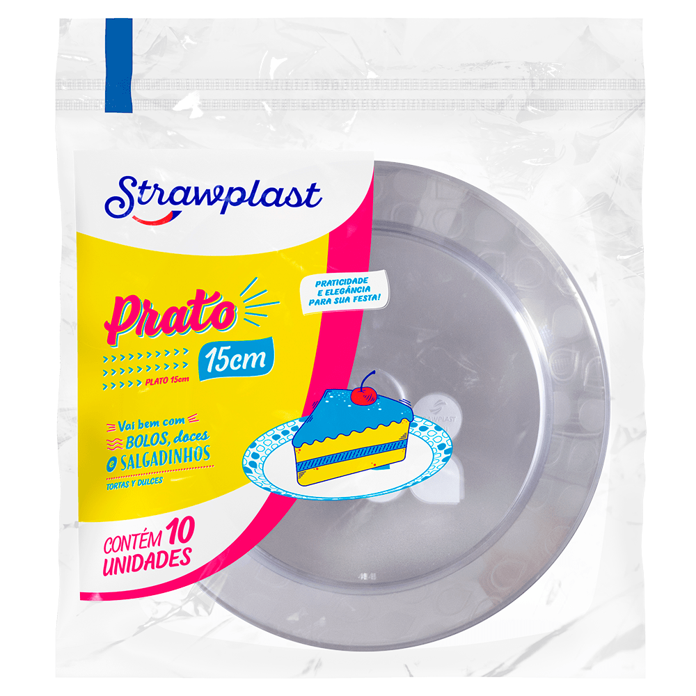 PRATO RD 15CM CR STRAWPLAST
