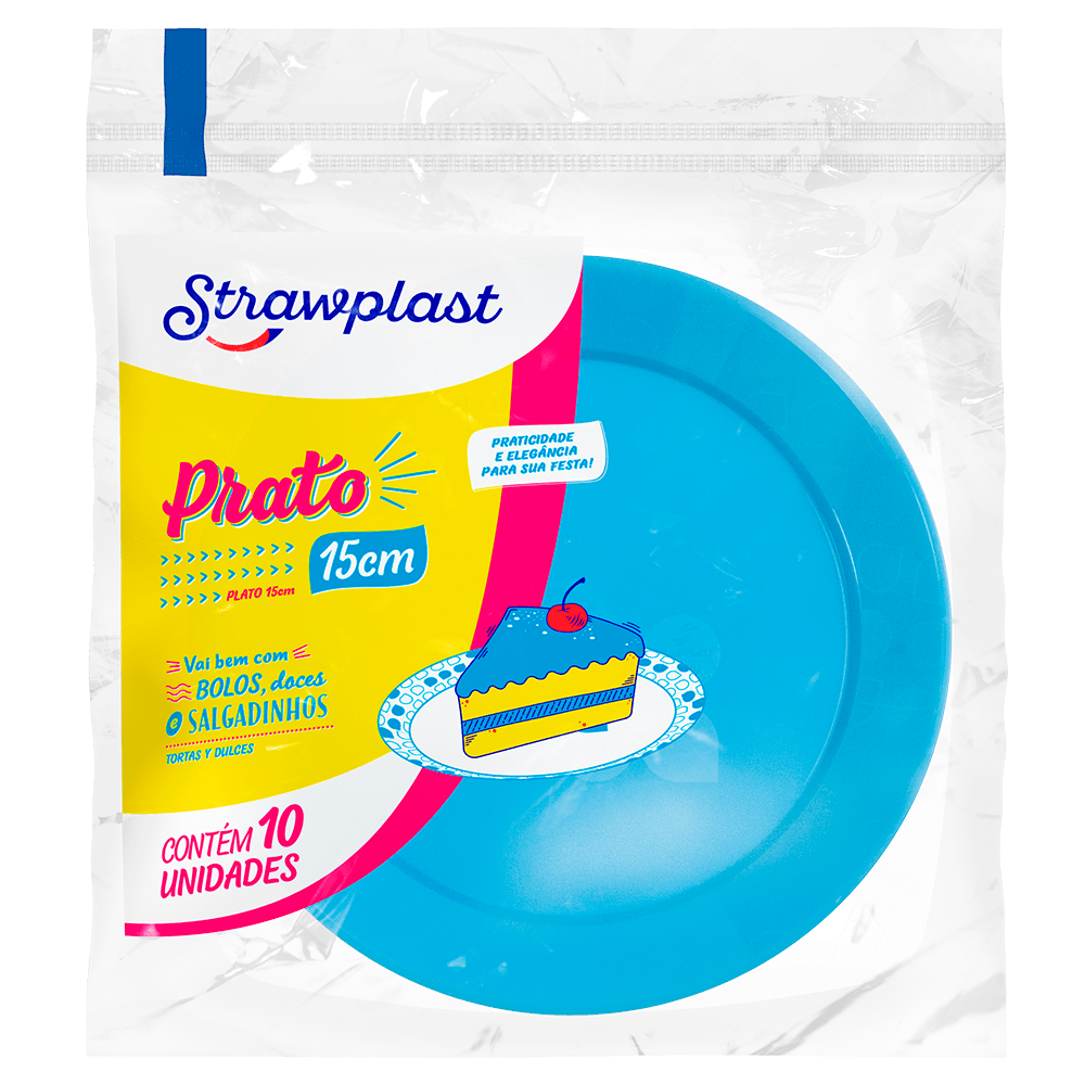 PRATO RD 15CM AZ STRAWPLAST