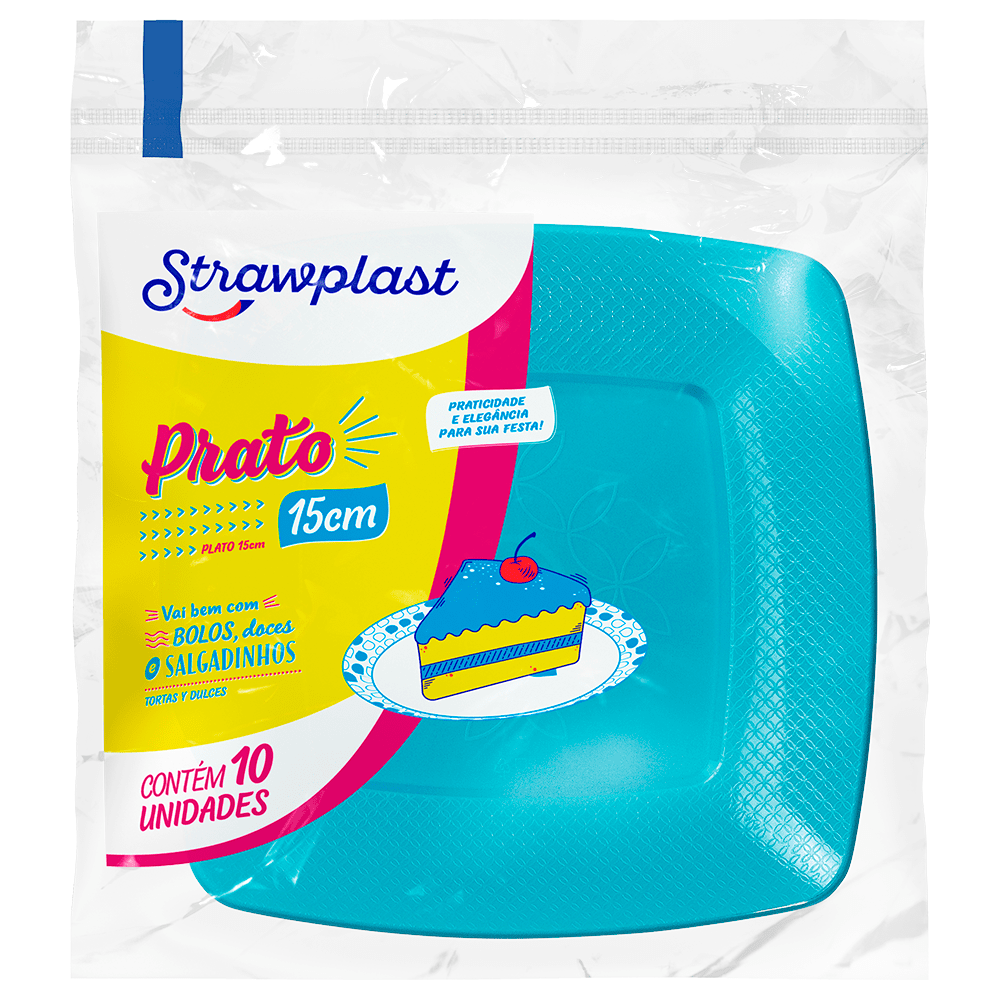 PRATO QD 15CM AZ STRAWPLAST