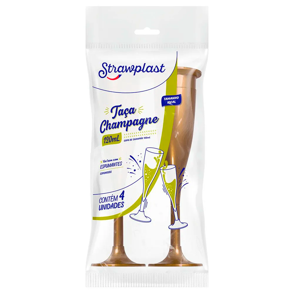 TACA CHAMPAGNE 120ML DR STRAWPLAST