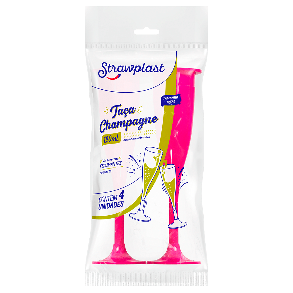 TACA CHAMPAGNE 120ML RS PK STRAWPLAST