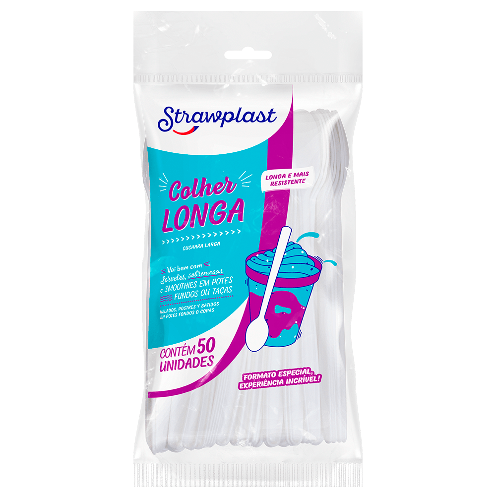 COLHER LONGA BR STRAWPLAST