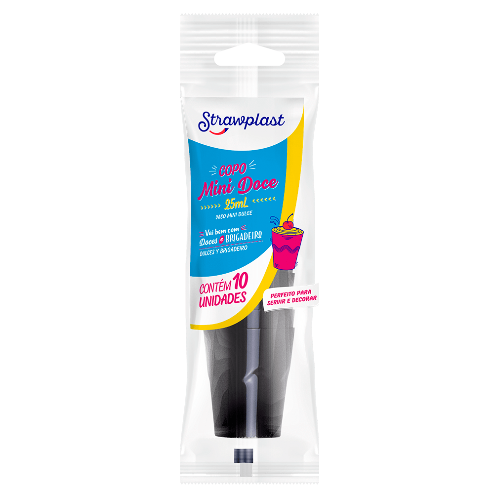 COPO MINI DOCE 25ML PT STRAWPLAST