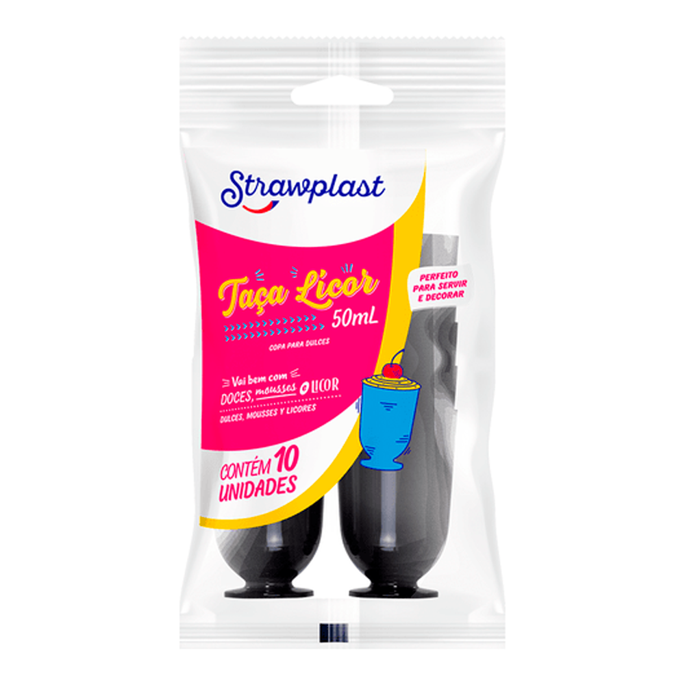 TACA LICOR 50ML PT STRAWPLAST