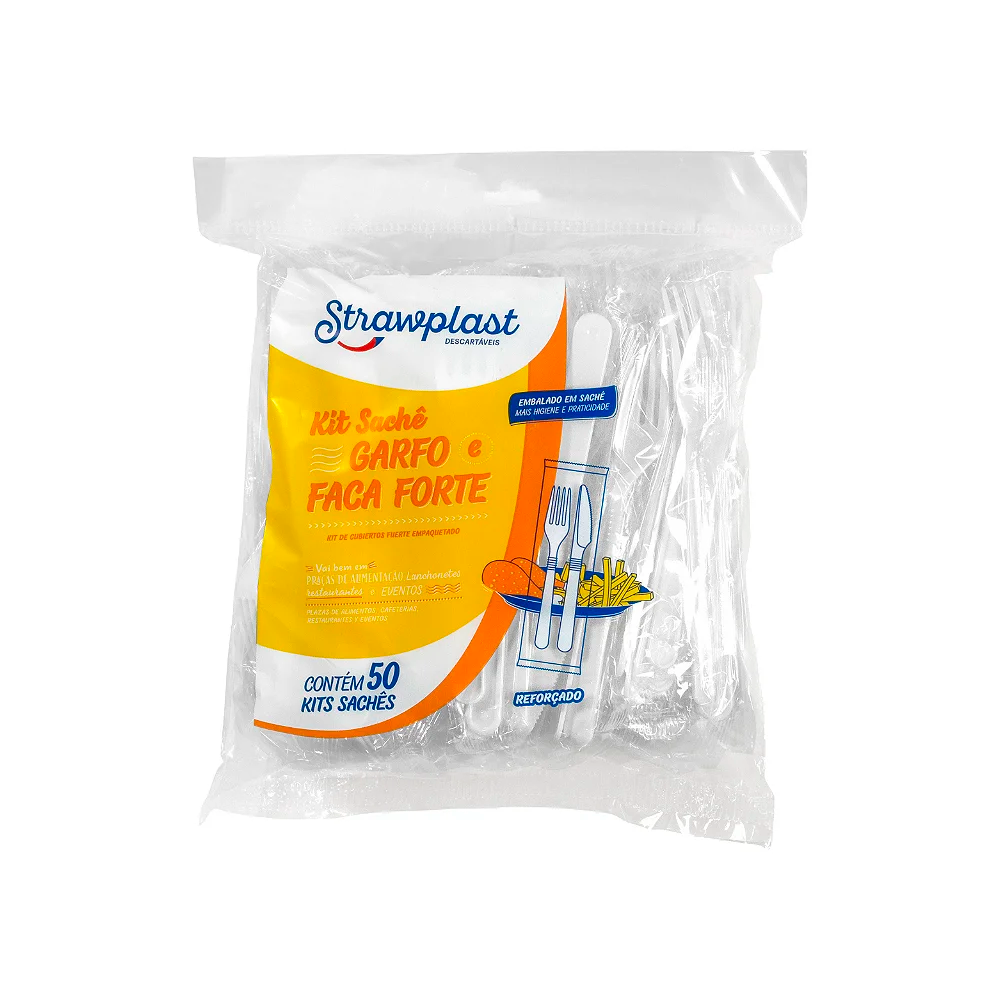 KIT GARFO FACA FORTE BR STRAWPLAST