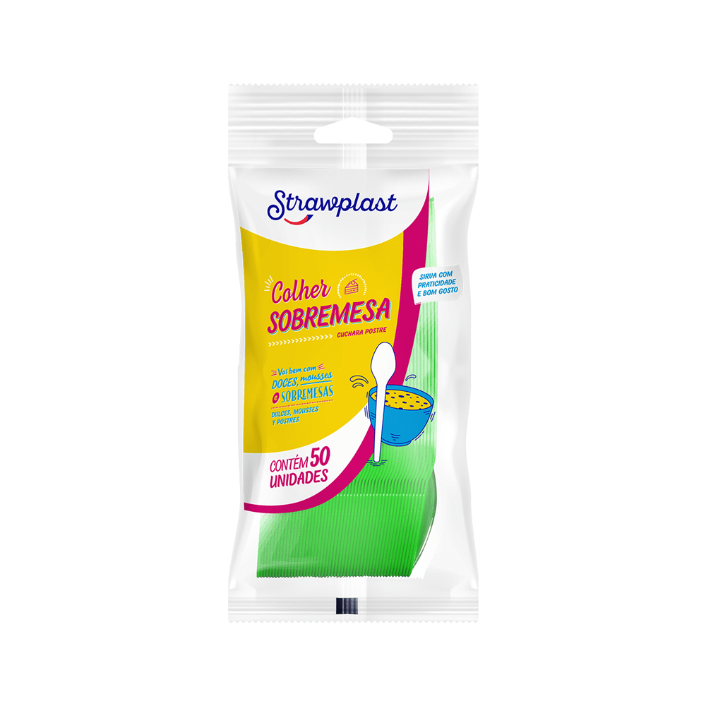 COLHER SOB VD STRAWPLAST