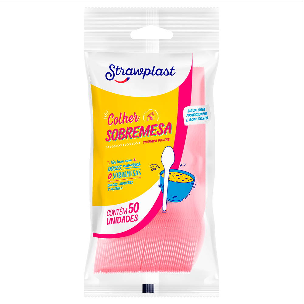 COLHER SOB NEON RS STRAWPLAST