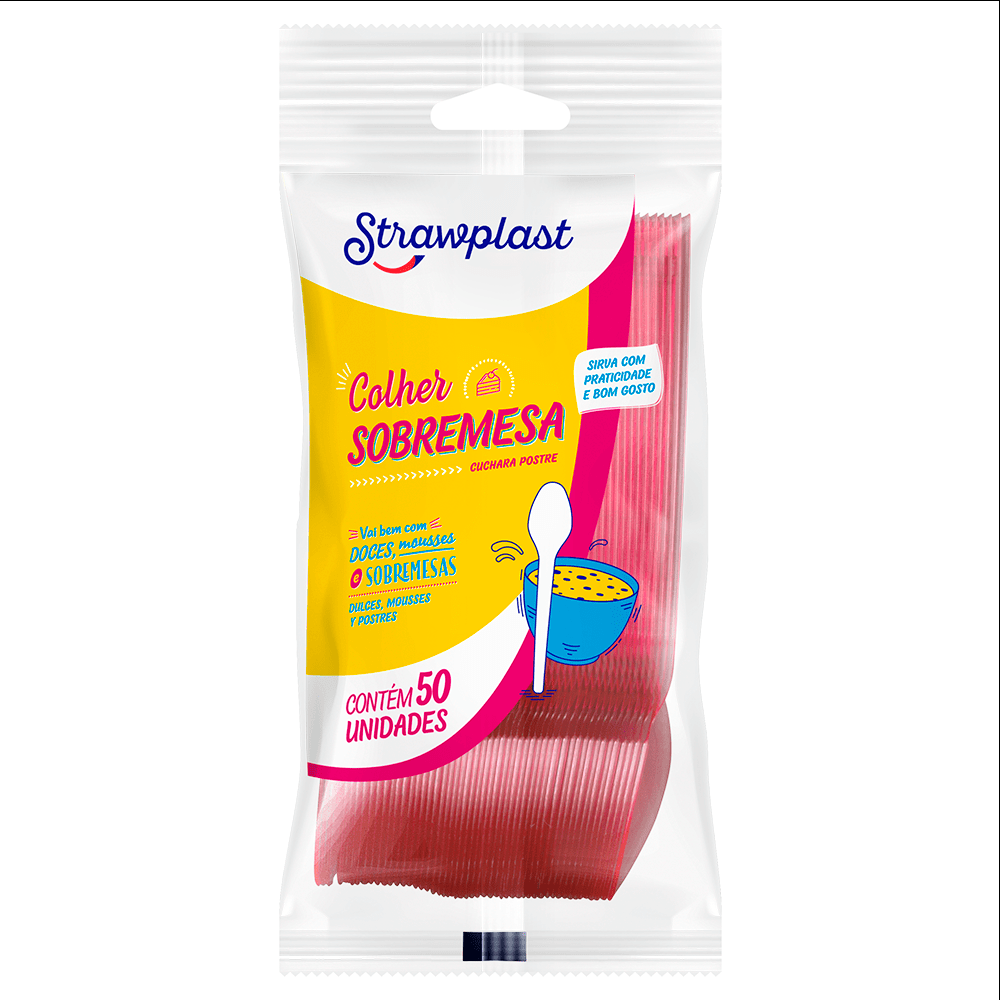 COLHER SOB NEON VM STRAWPLAST