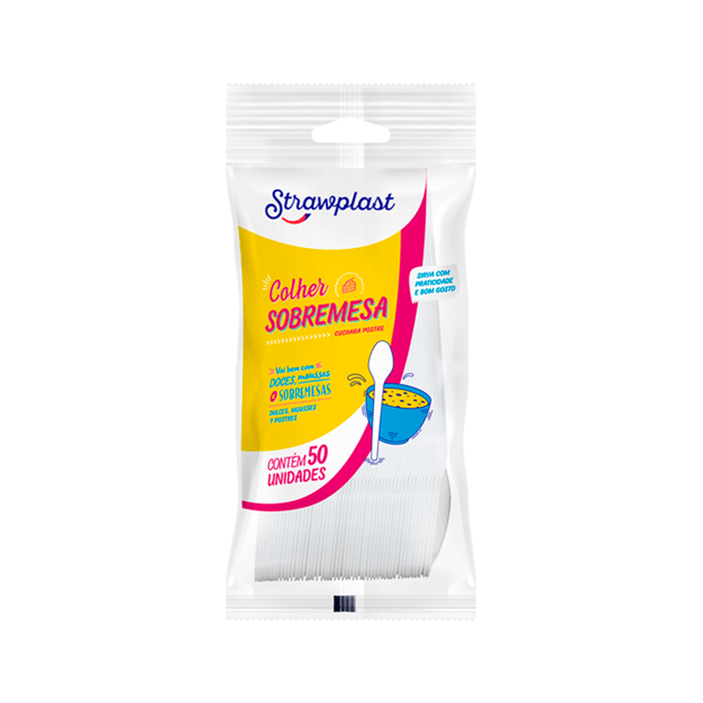 COLHER SOB BR STRAWPLAST