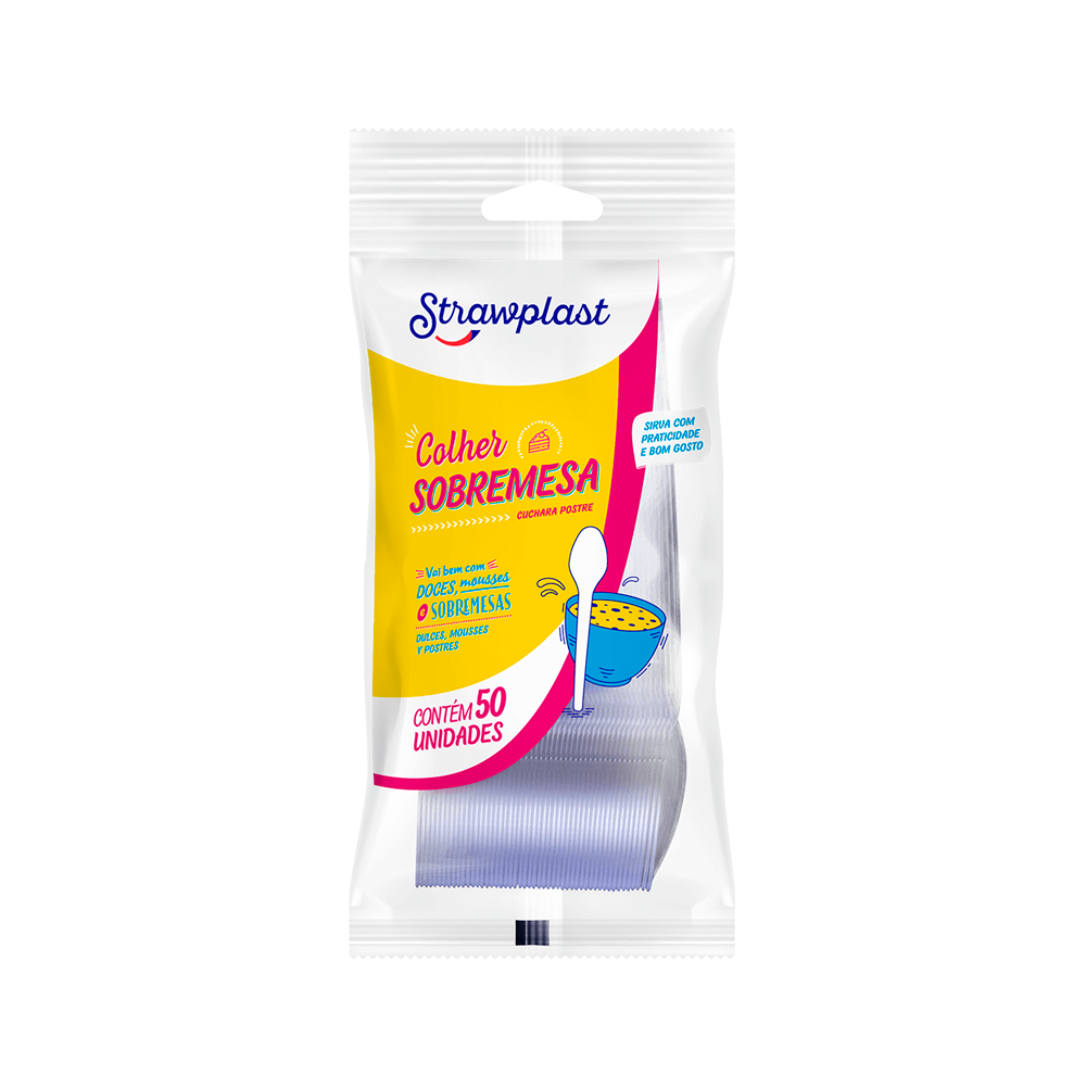 COLHER SOB CR STRAWPLAST