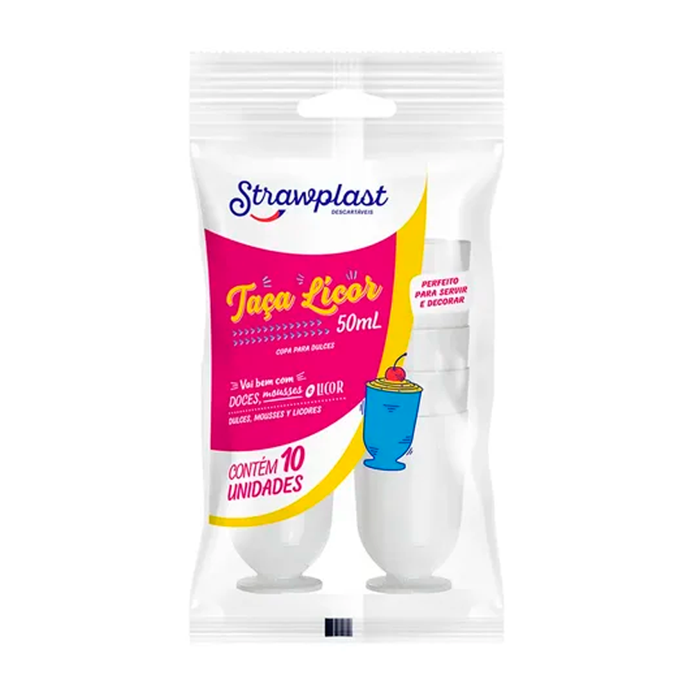 TACA LICOR 50ML CR STRAWPLAST