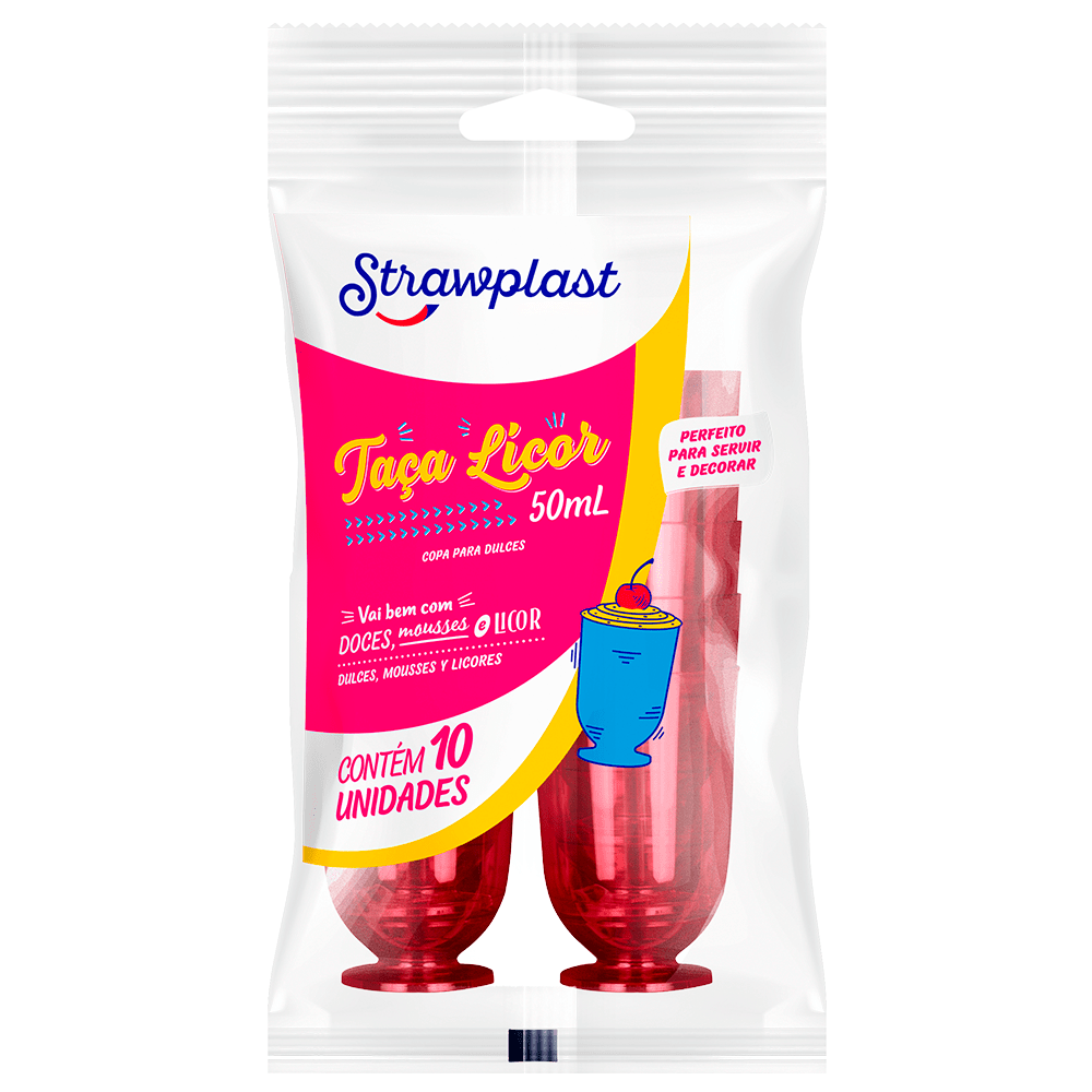 TACA LICOR 50ML NEON VM STRAWPLAST