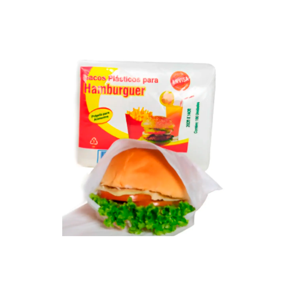 SACO HAMBURGUER 18X18 CARDOPLASTIC