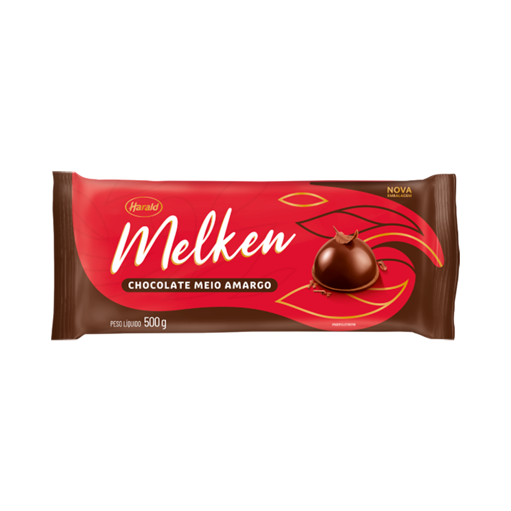 CHOC 500G MEIO AMARGO MELKEN HARALD