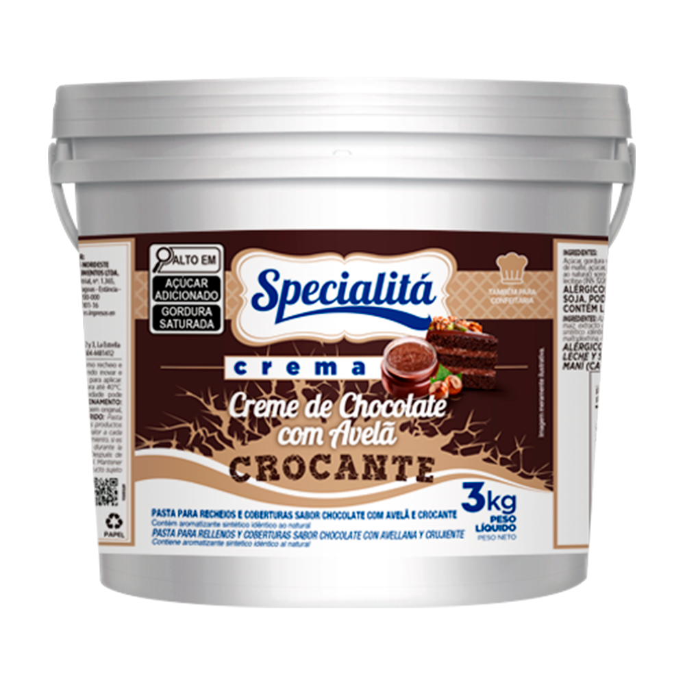 CREMA CREME DE CHOC C/AVELA CROC 3KG DUA